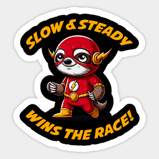 Slow & Steady Wins the Race | Sloth | Hero | Comics | Pop Culture Sticker